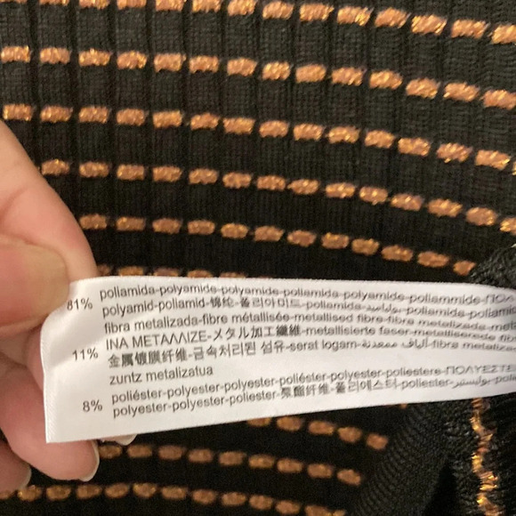 Zara Black And Gold Long Sleeves Sweater/Top Small BNWT - Picture 5 of 7